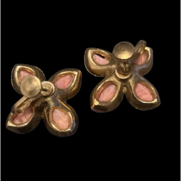 Vintage Paste & Rhinestone Screw-back Earrings - Picture 3 of 8